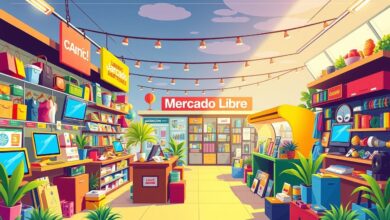 Visualização atraente do Mercado Livre com diversos produtos.