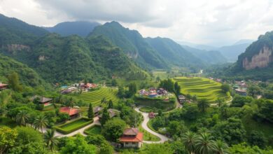 Paisagem deslumbrante de um destino turístico