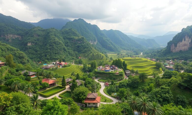 Paisagem deslumbrante de um destino turístico